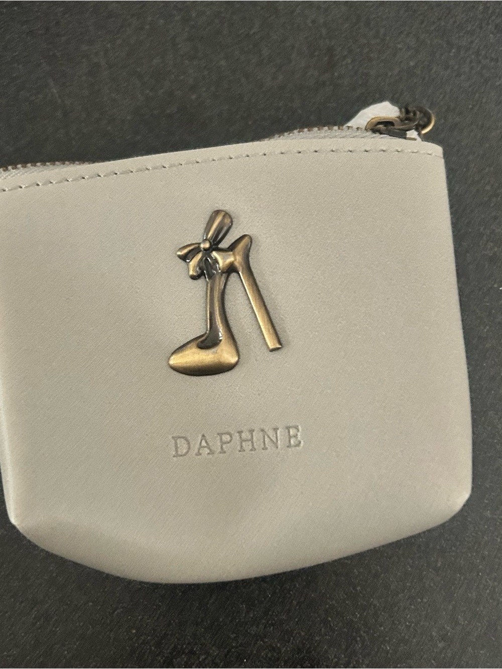 Daphne Women's Small Zip Pouch in Light Gray